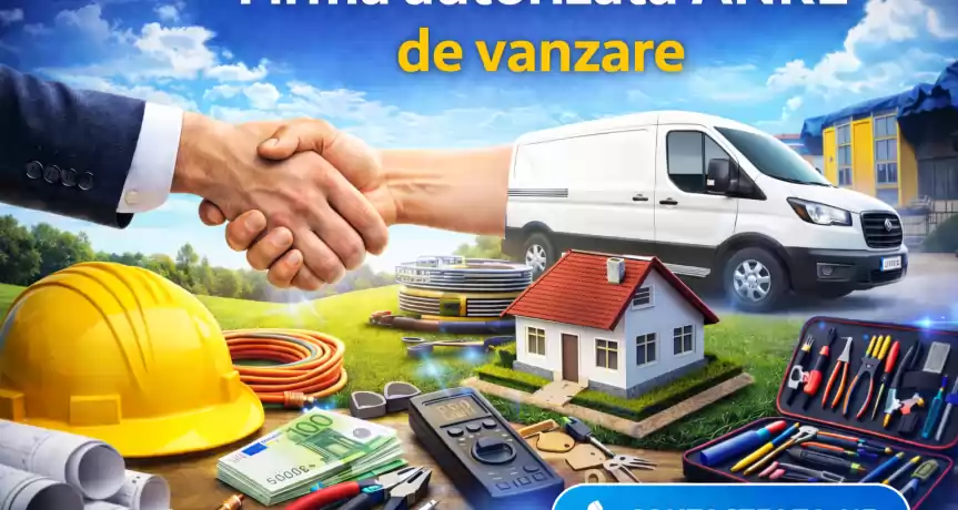 Vand firma autorizata ANRE 2B – operationala - 22.000 EUR Vand firma autorizata ANRE 2B – operationala