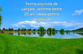 Pescărie cu 15 căsuțe pe malul, casa P+M, anexe Pescărie cu 15 căsuțe pe malul, casa P+M, anexe