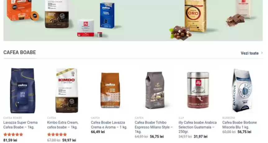 Firma distributie cafea - site online vanzare 